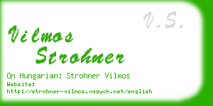 vilmos strohner business card